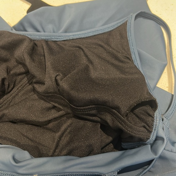 CUPSHE Dark Blue Ruffle Scoop Neck Tummy Control Slimming Swimsuit Cheeky Size S - Picture 7 of 12